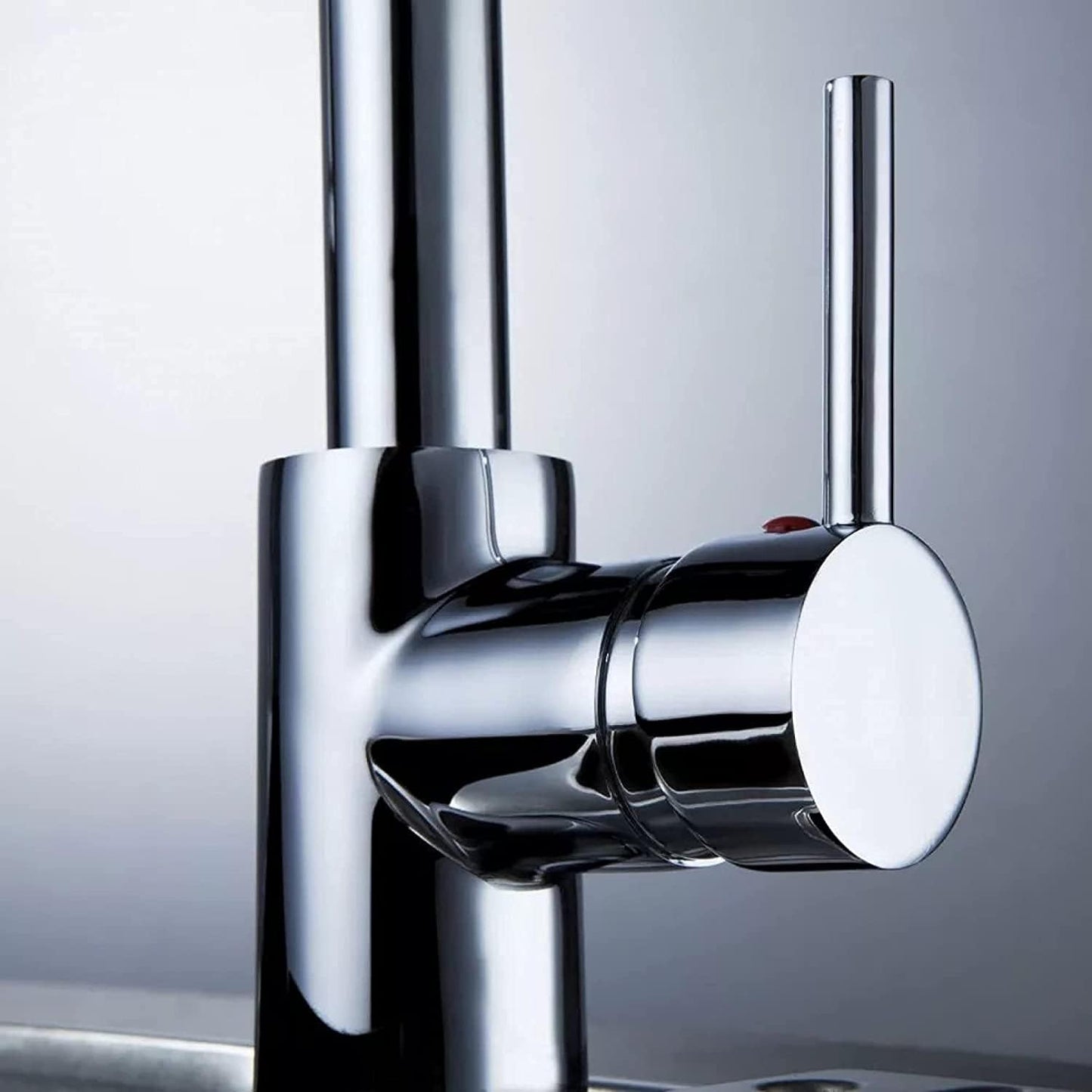 Rynx | MHome Extendable Chrome Kitchen Faucet with Filter Booster, Brass Mixer Tap, Hot Cold Water, Single Hole Installation
