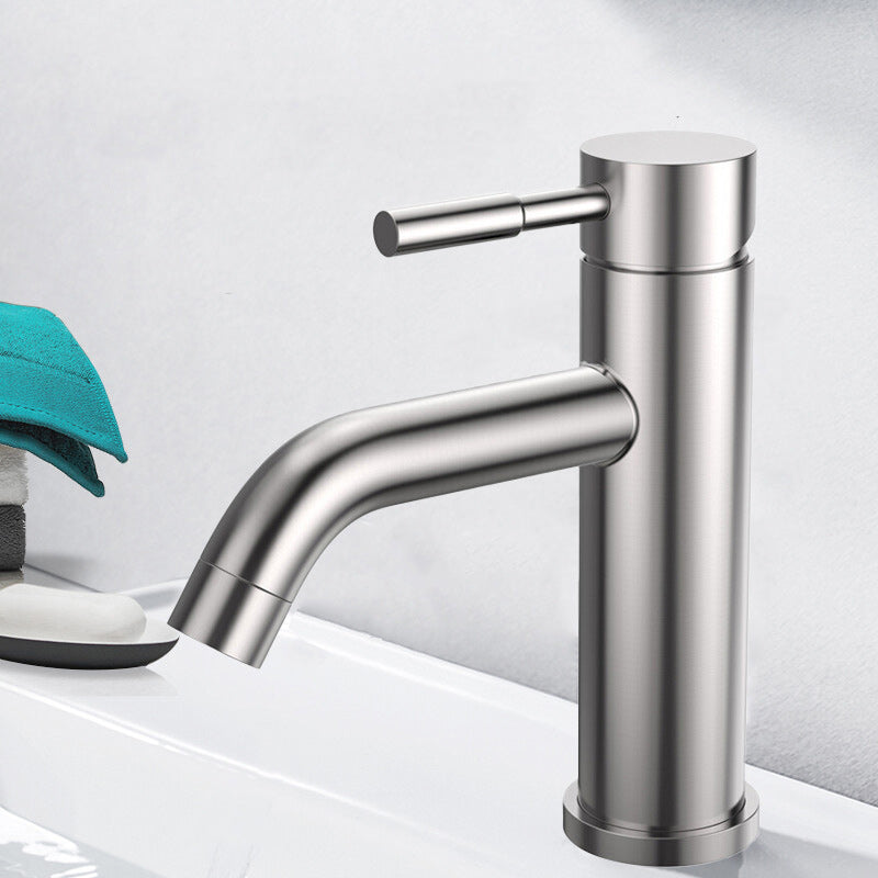 Rynx | Modern Silver Bathroom Faucet Single Handle Bathroom Tap with Lever Handle