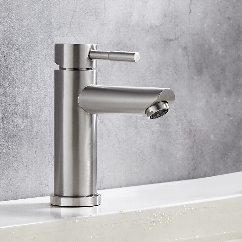 Rynx | Modern Silver Bathroom Faucet Single Handle Bathroom Tap with Lever Handle