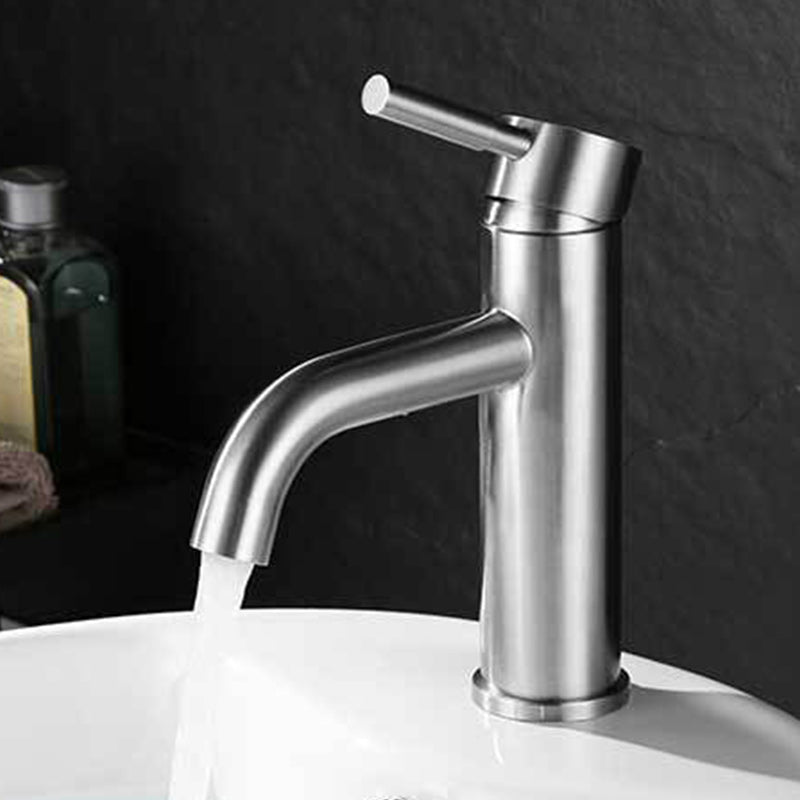 Rynx | Modern Silver Bathroom Faucet Single Handle Bathroom Tap with Lever Handle