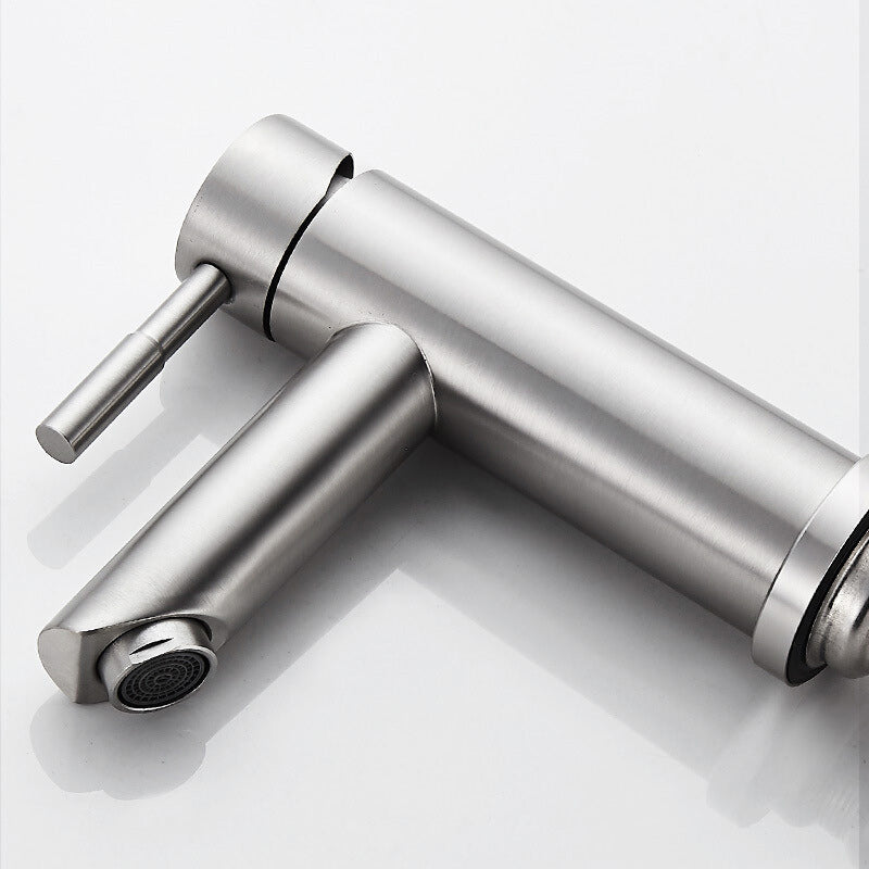 Rynx | Modern Silver Bathroom Faucet Single Handle Bathroom Tap with Lever Handle