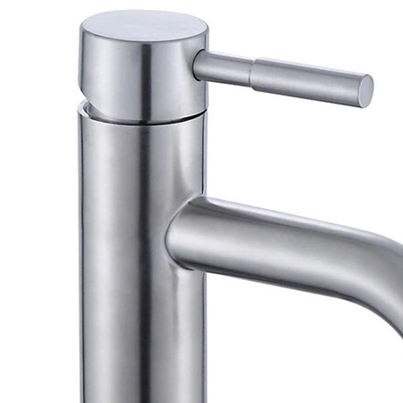 Rynx | Modern Silver Bathroom Faucet Single Handle Bathroom Tap with Lever Handle