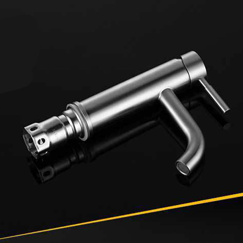Rynx | Modern Silver Bathroom Faucet Single Handle Bathroom Tap with Lever Handle
