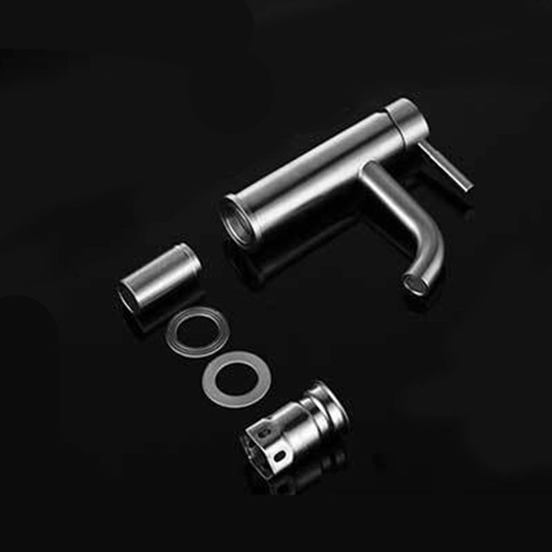 Rynx | Modern Silver Bathroom Faucet Single Handle Bathroom Tap with Lever Handle