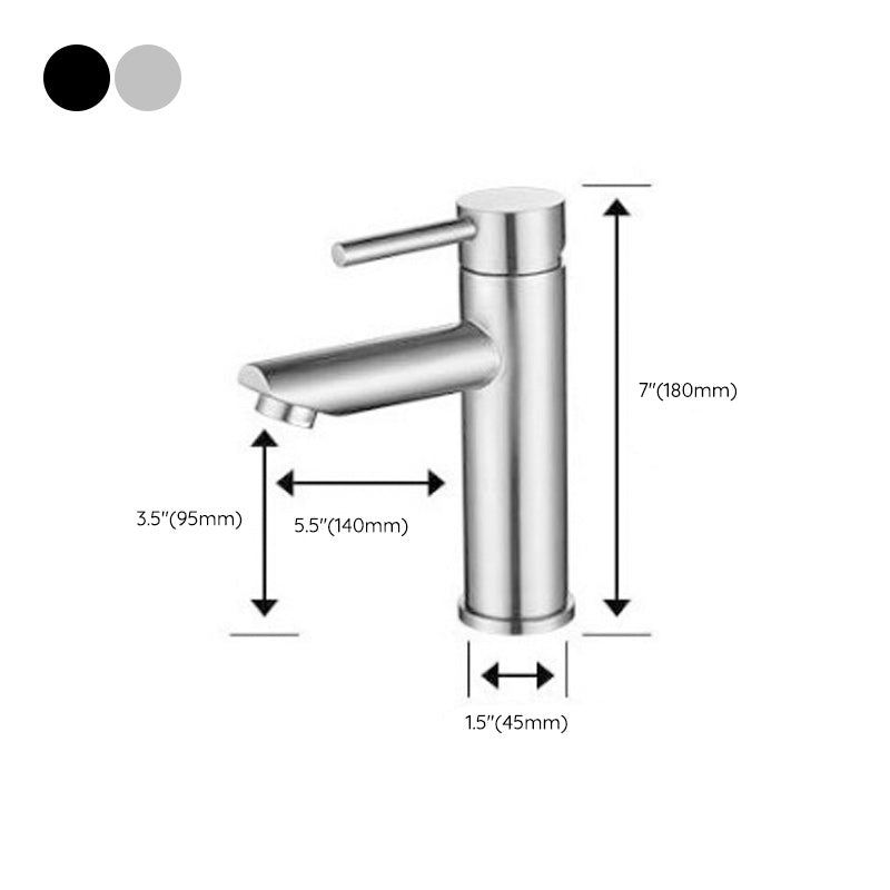 Rynx | Modern Silver Bathroom Faucet Single Handle Bathroom Tap with Lever Handle
