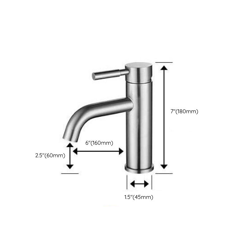 Rynx | Modern Silver Bathroom Faucet Single Handle Bathroom Tap with Lever Handle