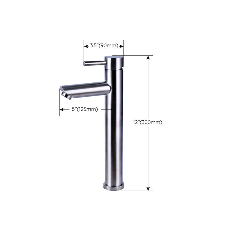 Rynx | Modern Silver Bathroom Faucet Single Handle Bathroom Tap with Lever Handle