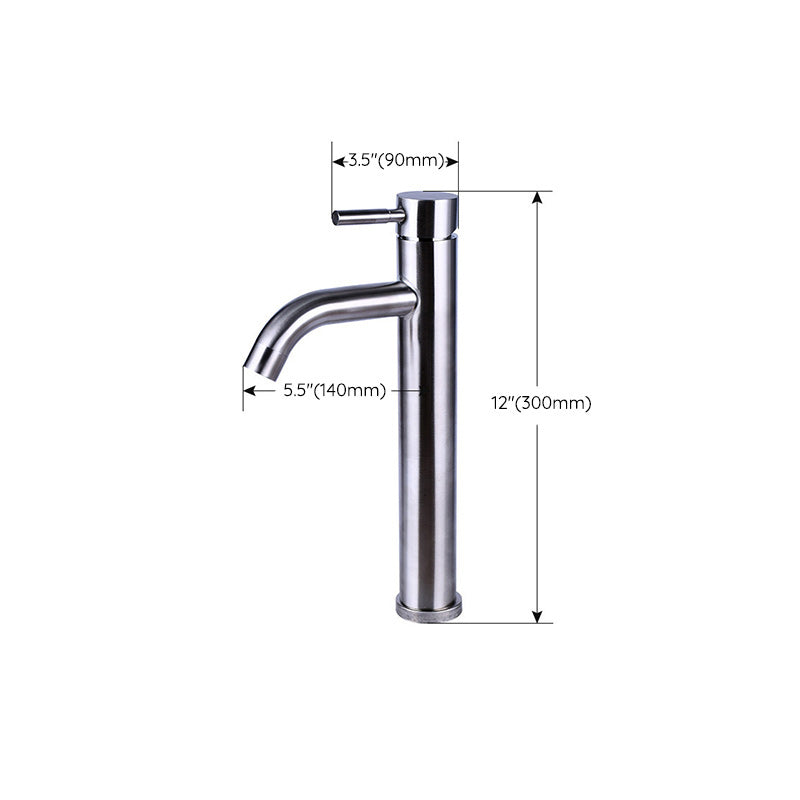 Rynx | Modern Silver Bathroom Faucet Single Handle Bathroom Tap with Lever Handle