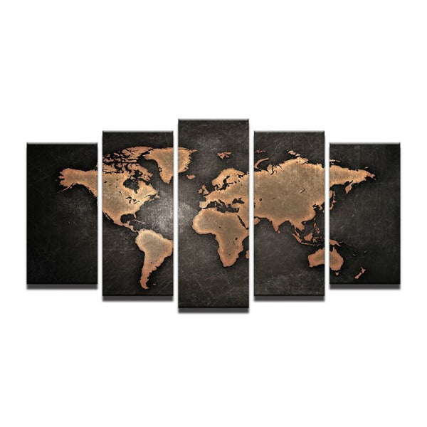 Rynx | 5 pieces world map oil painting