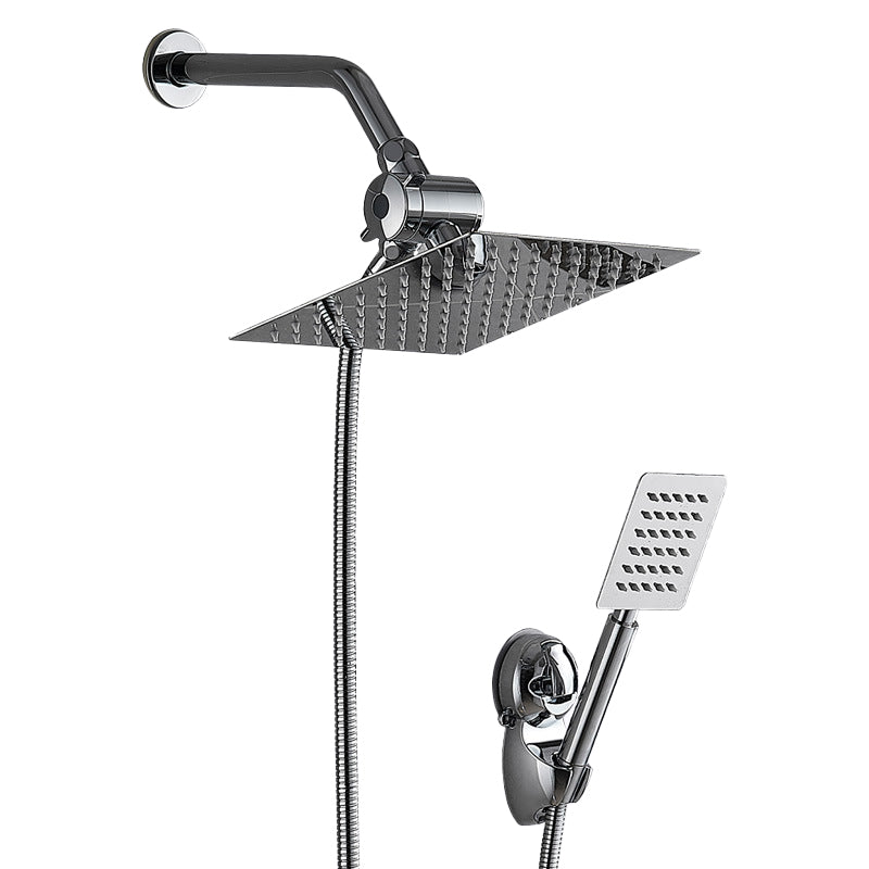 Rynx | Silver Square Double Shower Head Modern Water Filtration Wall-Mounted Shower Head