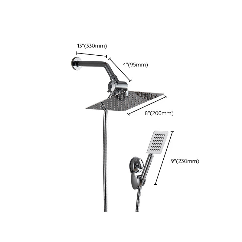 Rynx | Silver Square Double Shower Head Modern Water Filtration Wall-Mounted Shower Head