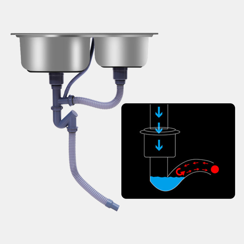 Rynx | Modern Style Kitchen Sink Stainless Steel 2 Holes Top Mount Kitchen Sink