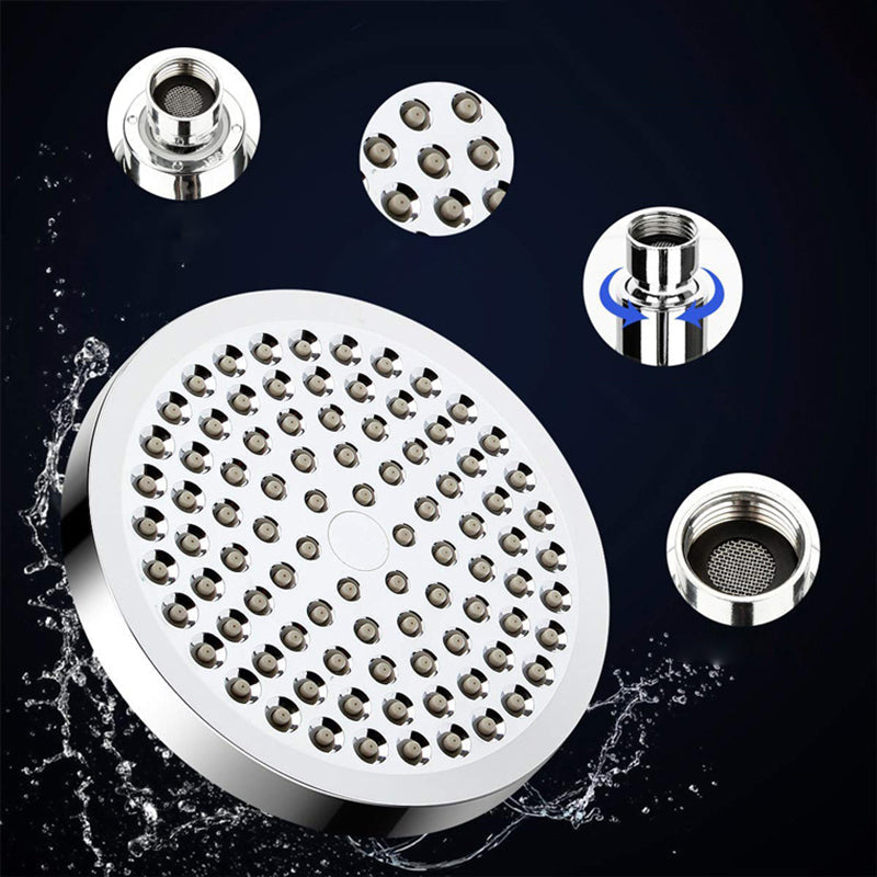 Rynx | Silver Dual Showerhead with Hose Modern Style Wall Mounted Showerhead