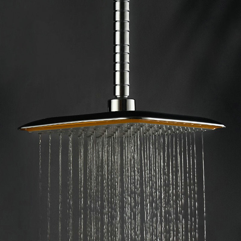 Rynx | Modern Square Showerhead Combo Chrome Rainfall Showerhead