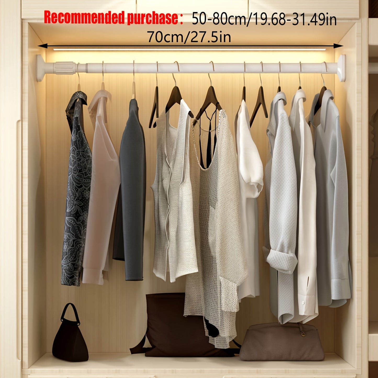 Rynx | Adjustable Tension Curtain Rod - Heavy-Duty, No-Drill Extendable Rod for Shower, Closet, Window, Towel Rack - Metal and Plastic Home Accessory