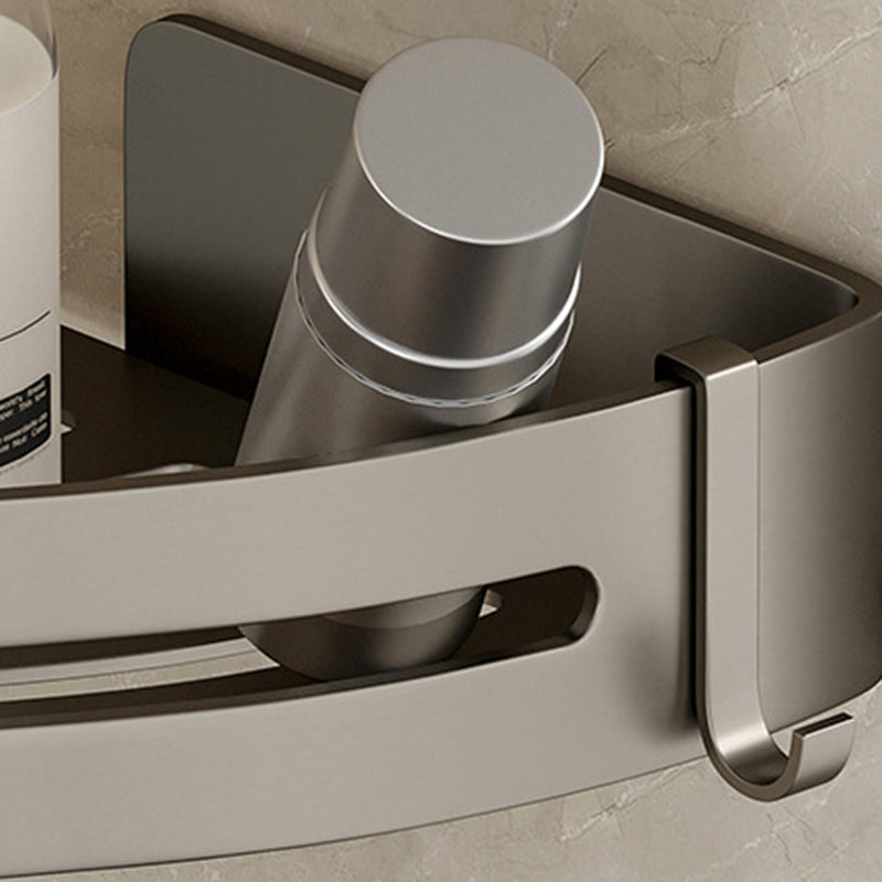 Rynx | Contemporary Aluminum Bathroom Accessory Set Grey Bath Shelf