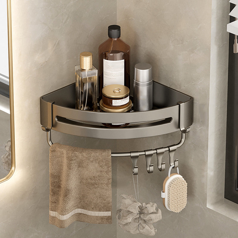 Rynx | Contemporary Aluminum Bathroom Accessory Set Grey Bath Shelf