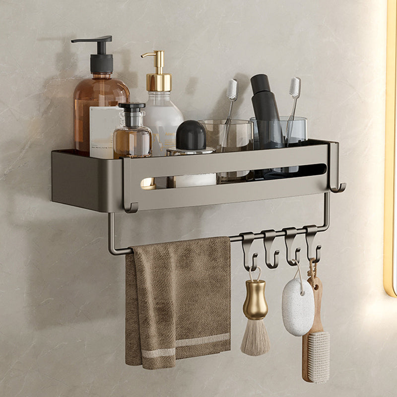 Rynx | Contemporary Aluminum Bathroom Accessory Set Grey Bath Shelf