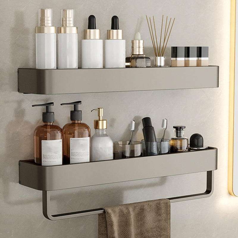 Rynx | Contemporary Aluminum Bathroom Accessory Set Grey Bath Shelf
