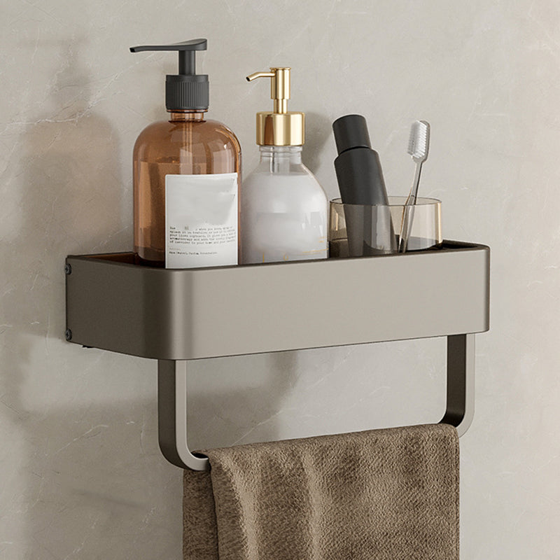 Rynx | Contemporary Aluminum Bathroom Accessory Set Grey Bath Shelf