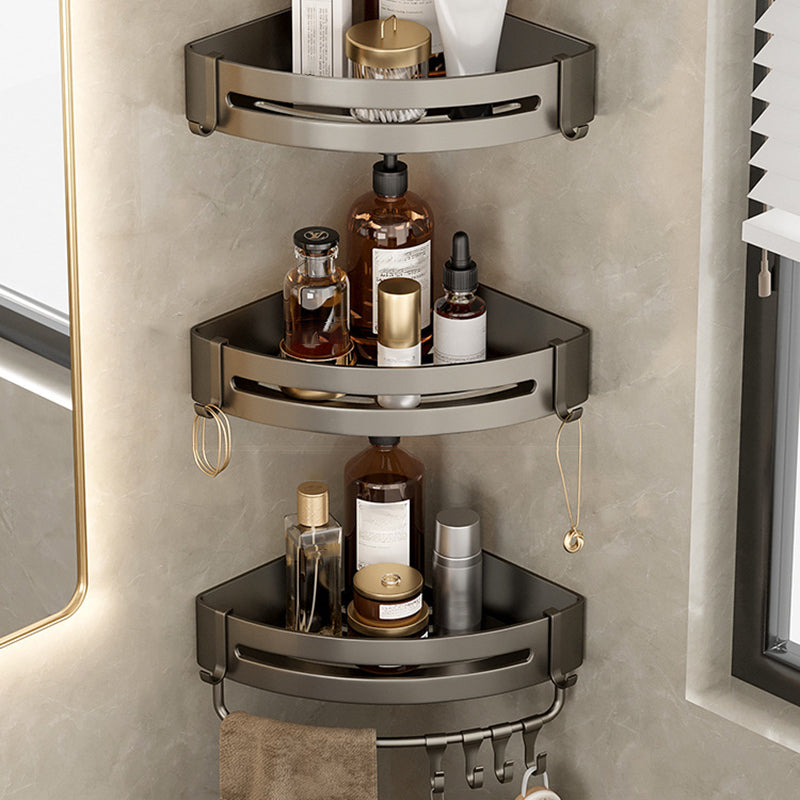 Rynx | Contemporary Aluminum Bathroom Accessory Set Grey Bath Shelf