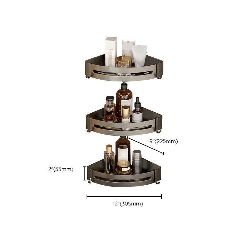 Rynx | Contemporary Aluminum Bathroom Accessory Set Grey Bath Shelf