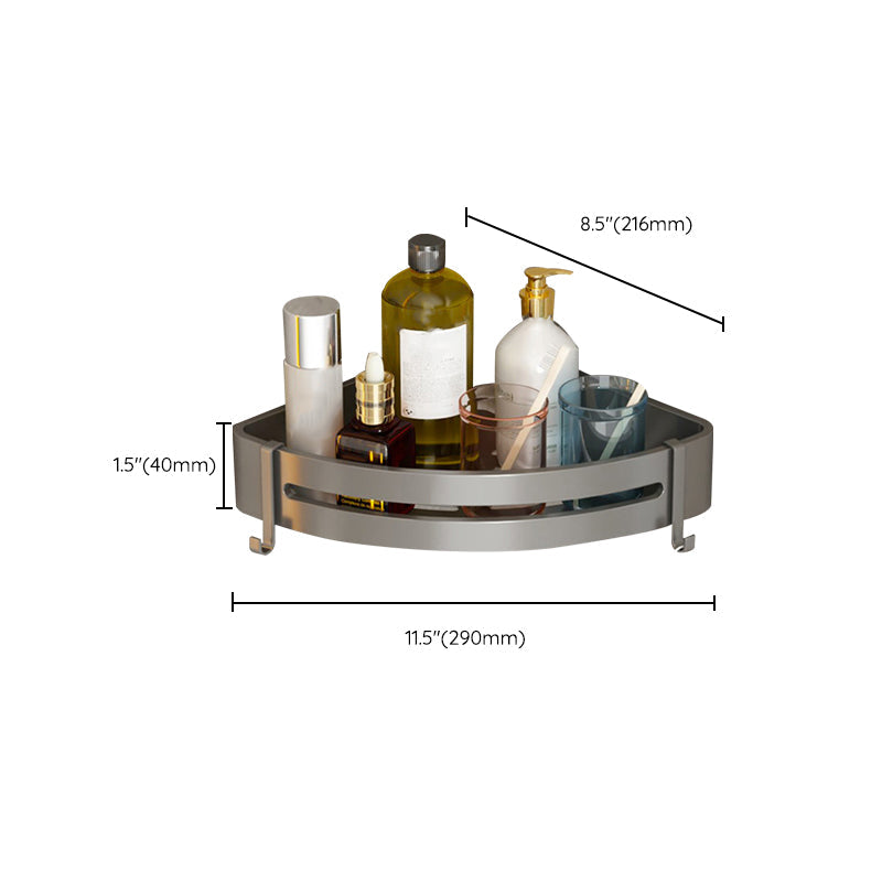 Rynx | Contemporary Aluminum Bathroom Accessory Set Grey Bath Shelf