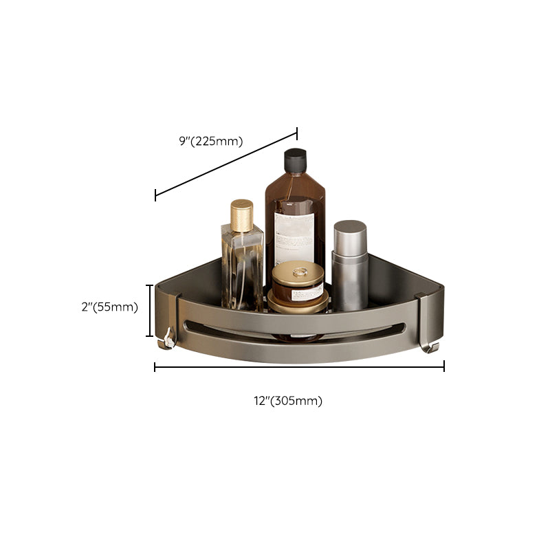 Rynx | Contemporary Aluminum Bathroom Accessory Set Grey Bath Shelf