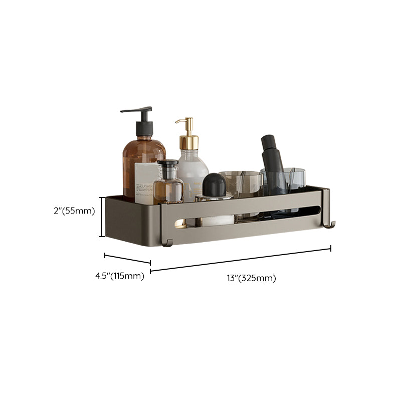 Rynx | Contemporary Aluminum Bathroom Accessory Set Grey Bath Shelf