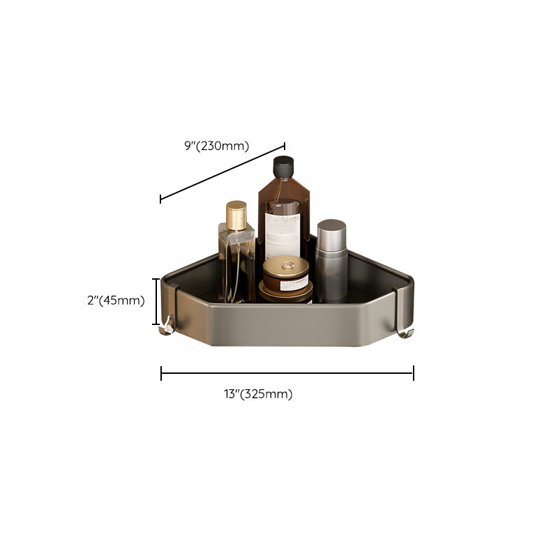 Rynx | Contemporary Aluminum Bathroom Accessory Set Grey Bath Shelf