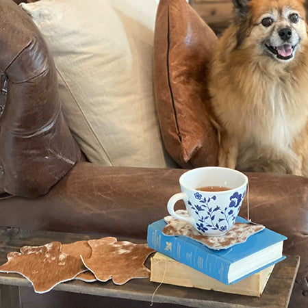 Rynx | Handmade cowhide coasters, set of 4