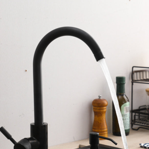 Rynx | Modern 1-handle bar faucet with connection lines kitchen faucet in black