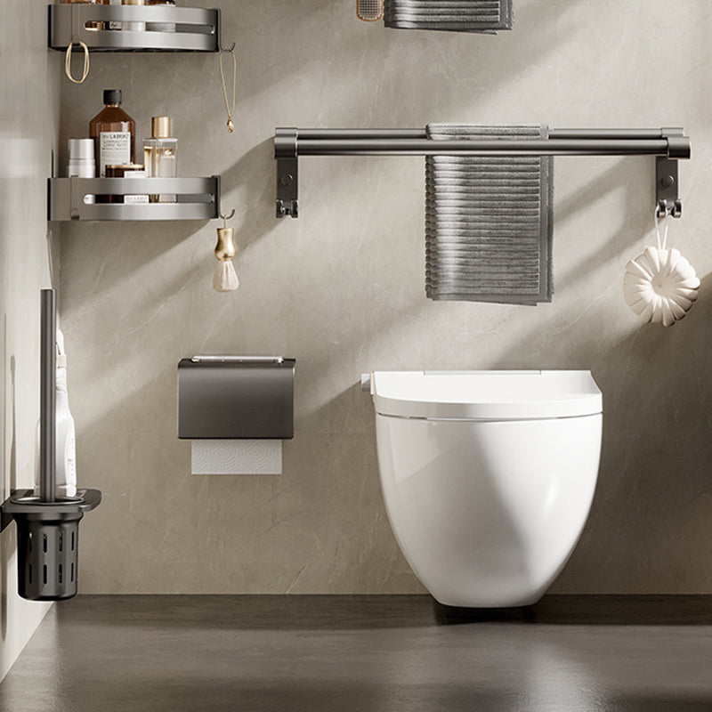 Rynx | Aluminum modern bathroom accessories set polished gray bathroom shelf/paper holder/robe hook