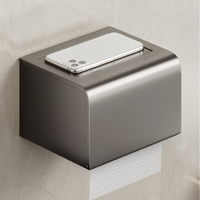 Rynx | Aluminum modern bathroom accessories set polished gray bathroom shelf/paper holder/robe hook