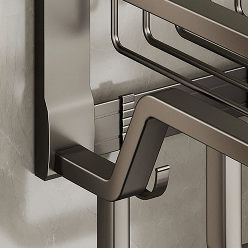 Rynx | Aluminum modern bathroom accessories set polished gray bathroom shelf/paper holder/robe hook