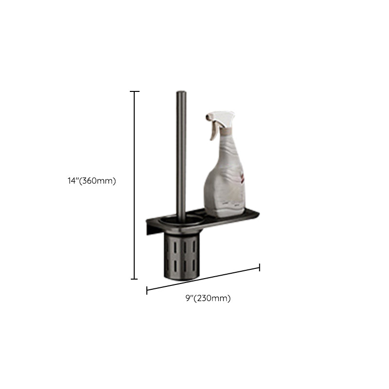 Rynx | Aluminum modern bathroom accessories set polished gray bathroom shelf/paper holder/robe hook