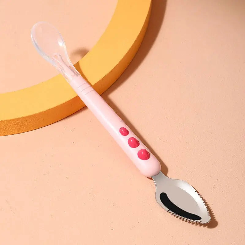Rynx | Baby spoon with scraper — double-sided fruit preparation tool