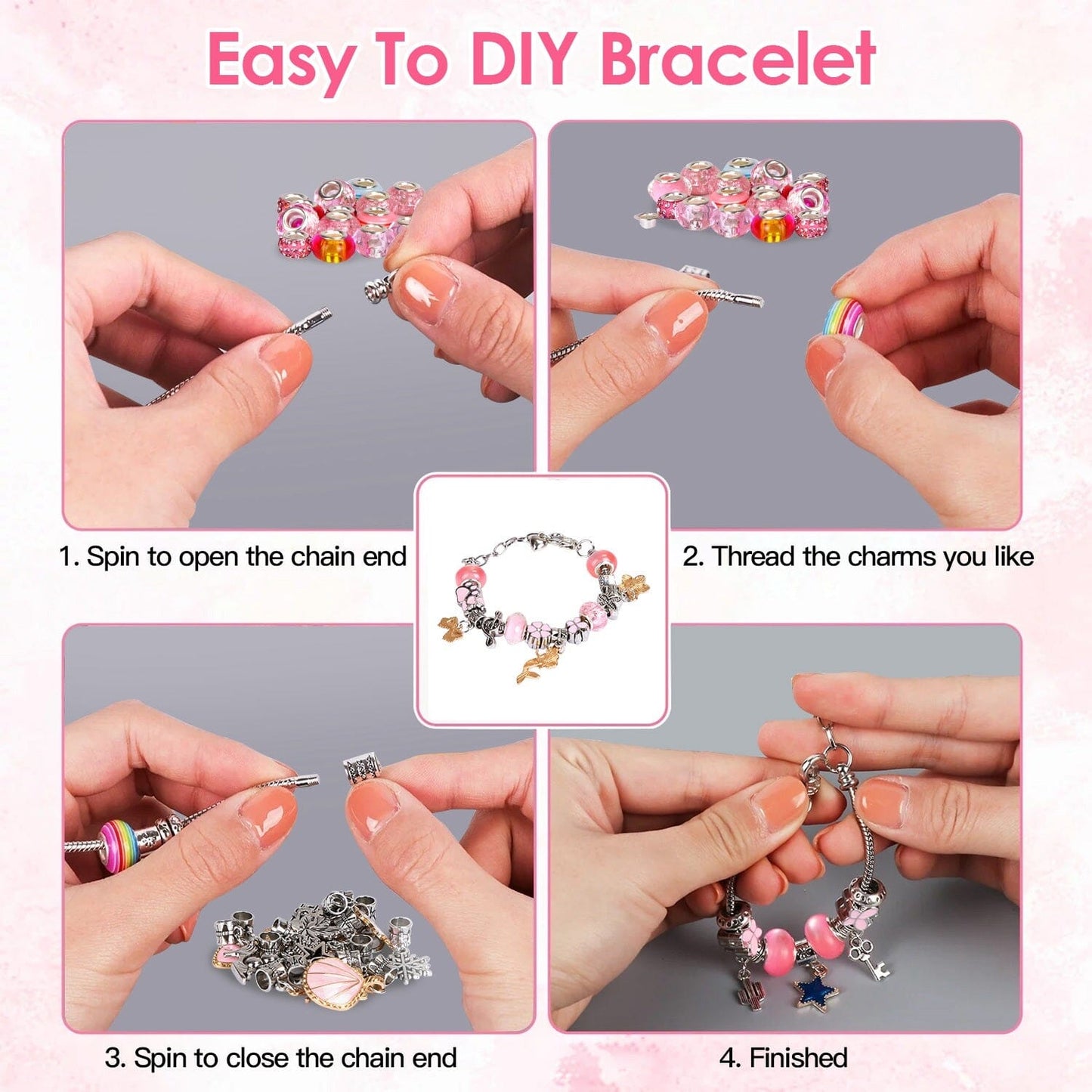 Rynx | 66 pieces: Charm bracelet making set