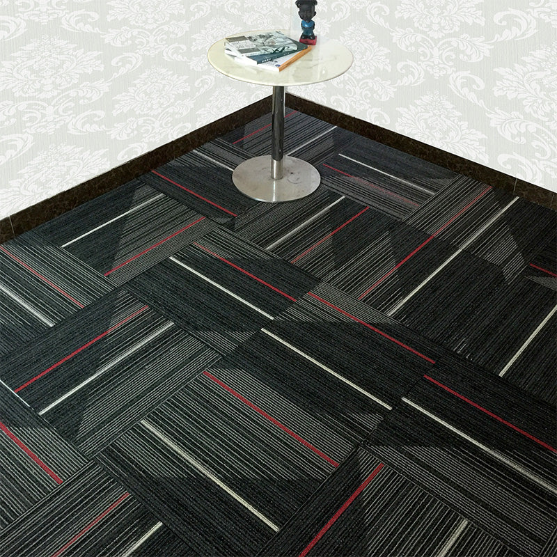 Rynx | Dark Color Level Loop Carpet Tile Non-Slip Self-Adhesive Indoor Office Carpet Tiles
