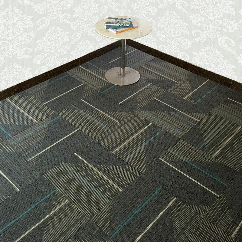 Rynx | Dark Color Level Loop Carpet Tile Non-Slip Self-Adhesive Indoor Office Carpet Tiles