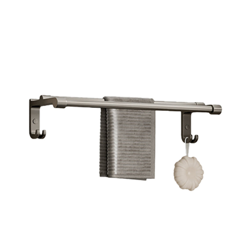 Rynx | Modern Bathroom Accessories Set in Gray with Bathroom Shelf/Towel Holder/Bathrobe Hook & Paper Holder