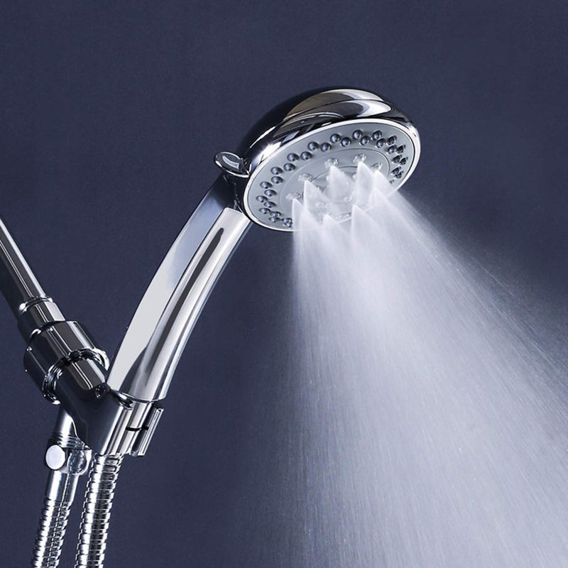 Rynx | Round Handheld Showerhead in Silver Leak-Resistant Wall-Mounted Showerhead