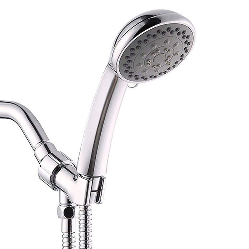 Rynx | Round Handheld Showerhead in Silver Leak-Resistant Wall-Mounted Showerhead