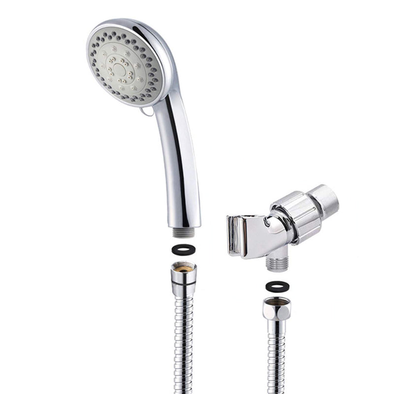 Rynx | Round Handheld Showerhead in Silver Leak-Resistant Wall-Mounted Showerhead