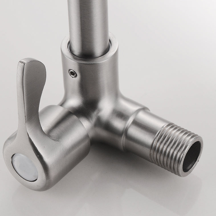 Rynx | Modern Bridge Water Faucet 304 Stainless Steel Knob Handle Swivel Spout Wall Mounted Faucet
