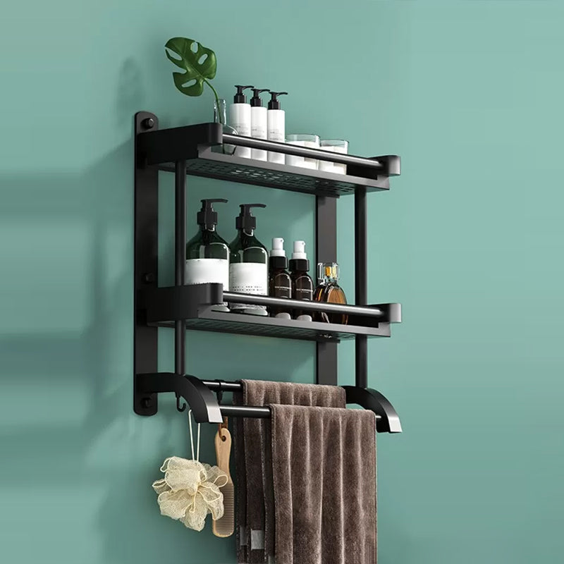 Rynx | Modern Black Bathroom Accessories Stainless Steel Fitting Set Bathroom Shelf