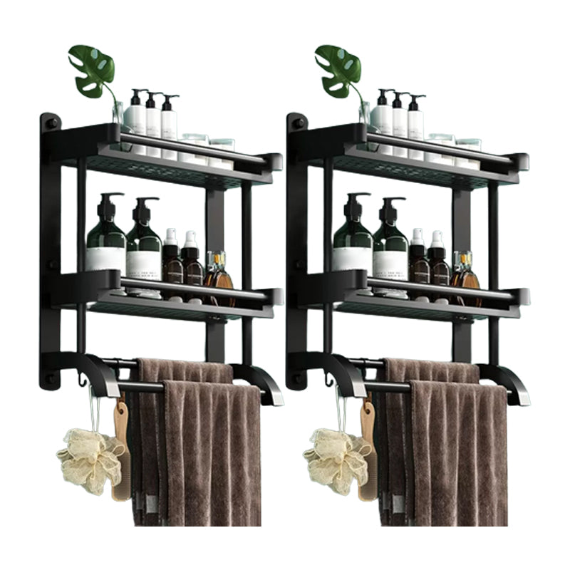 Rynx | Modern Black Bathroom Accessories Stainless Steel Fitting Set Bathroom Shelf