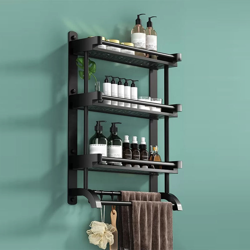 Rynx | Modern Black Bathroom Accessories Stainless Steel Fitting Set Bathroom Shelf