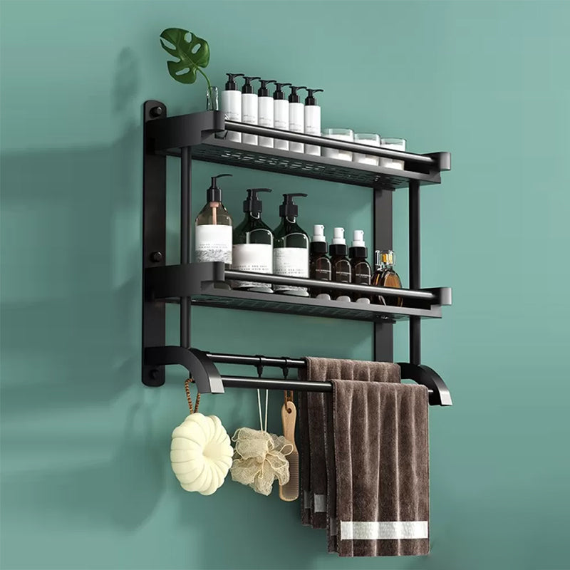 Rynx | Modern Black Bathroom Accessories Stainless Steel Fitting Set Bathroom Shelf