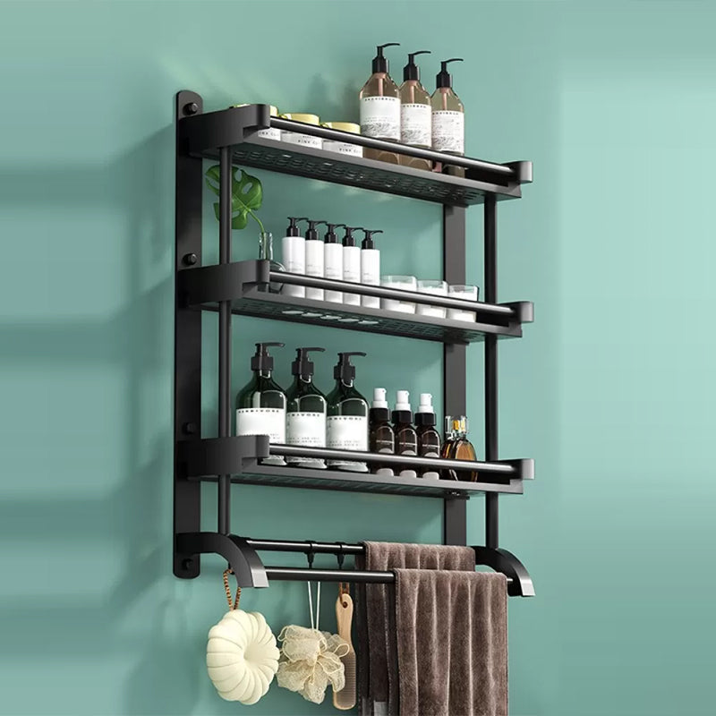 Rynx | Modern Black Bathroom Accessories Stainless Steel Fitting Set Bathroom Shelf